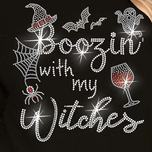 *New 3/4 Sleeve Top ~Boozing with my witches - Picture 2 of 5